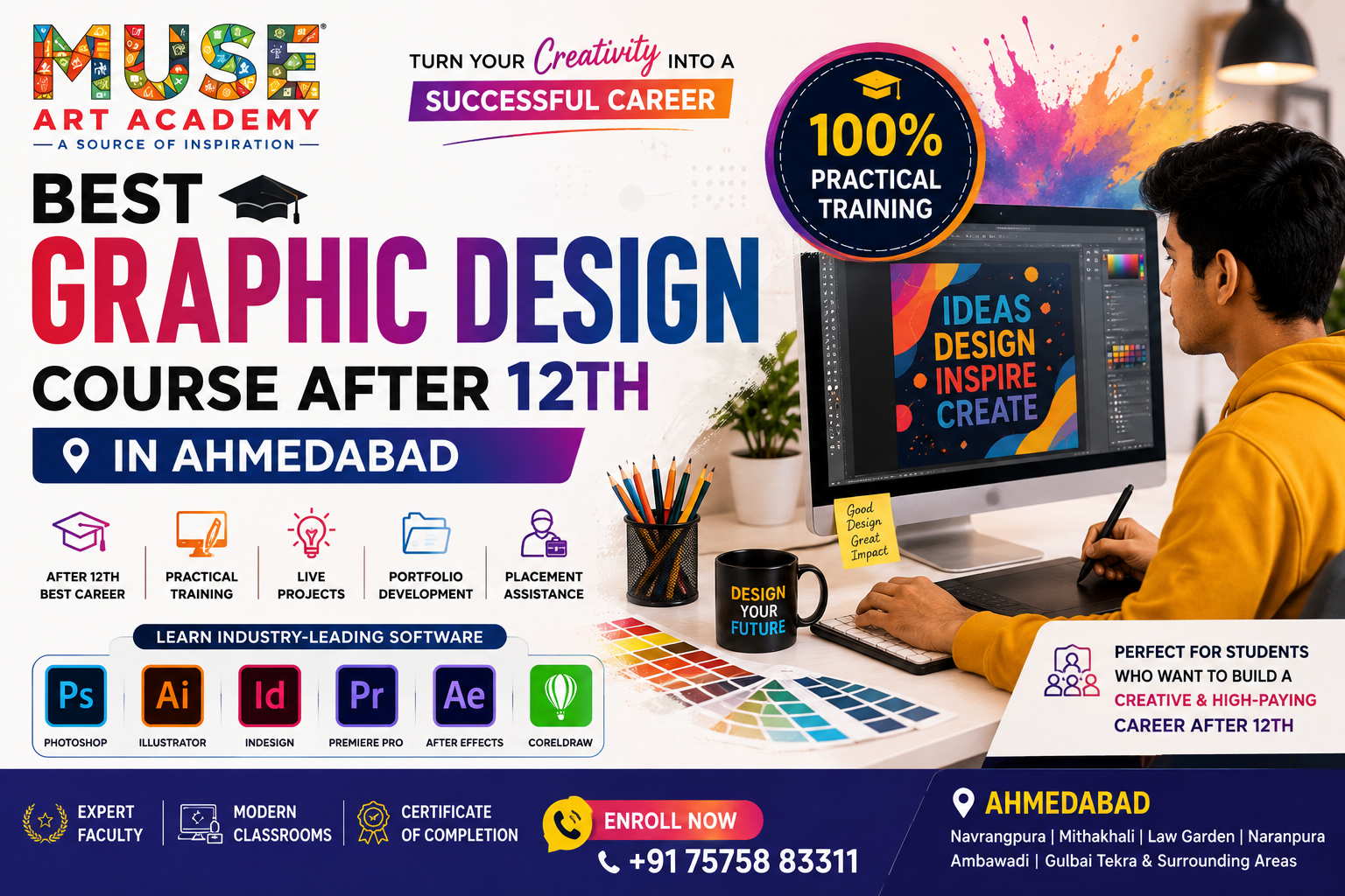 You are currently viewing Best Graphic Design Course After 12th in Ahmedabad